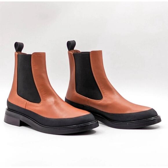 Frame Paris Women Le Holland Leather Rubber Brown Two Tone Chelsea Boots Size 9 - Picture 1 of 8